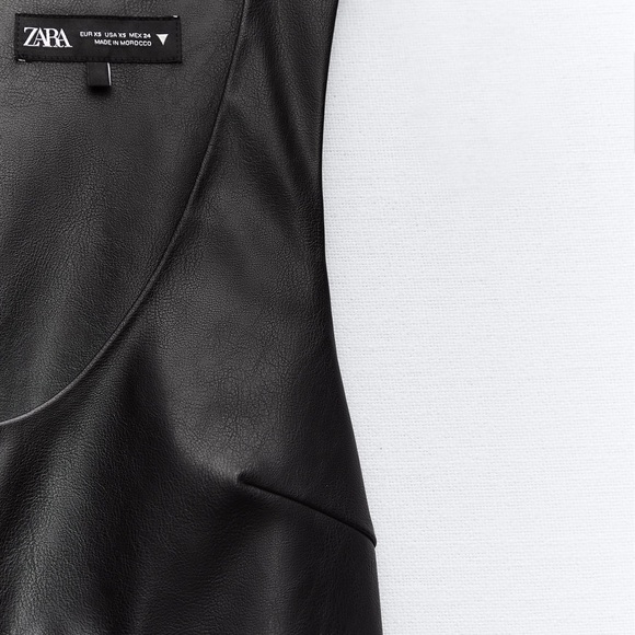 NWT Zara Faux Leather Midi Dress - Picture 9 of 10